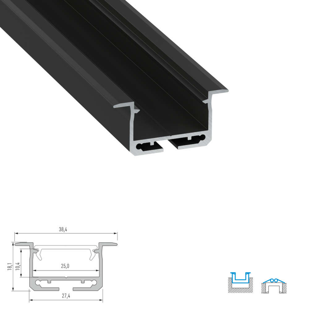 Алуминиев профил за вграждане Lumines Lighting Sileda 10-0225-20
