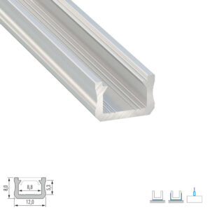 Алуминиев профил за LED ленти Lumines Lighting 10-0080-20 nonanodized Type X