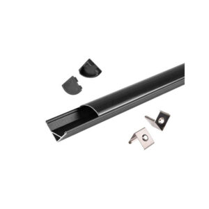 Черен ъглов алуминиев профил за LED ленти LVT XD-FF500BB