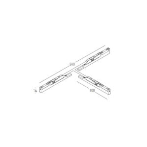 Т захранващ конектор за магнитна шина 5mm Zambelis 2509-3D, черен