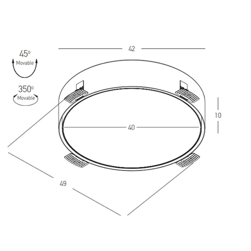 LED плафон за вграждане в окачен таван Zambelis 25213 размери