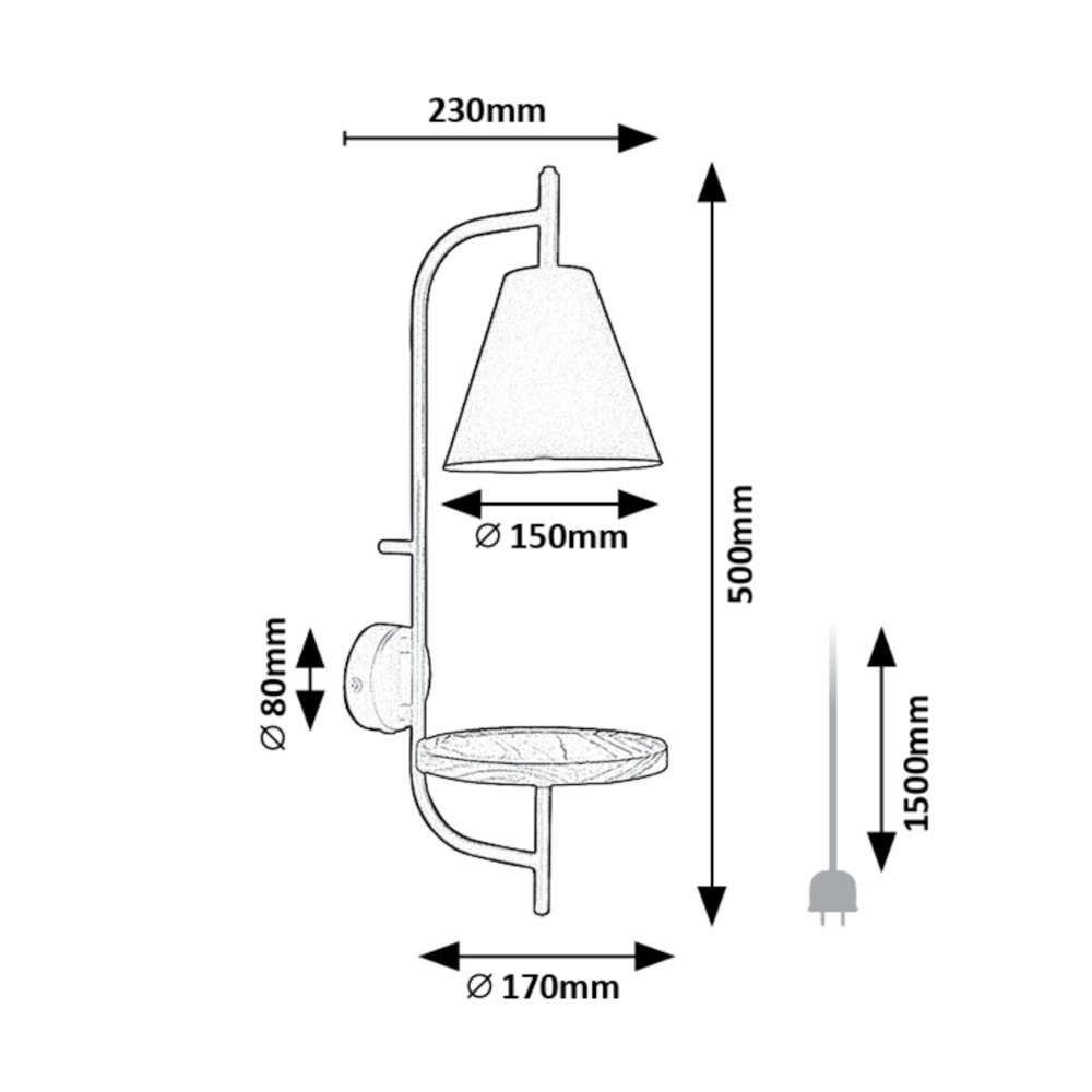 Стенна лампа аплик Rabalux Azome 71293 - Image 4