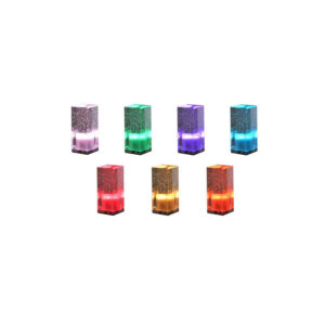 Декоративна настолна RGB лампа LVT Cristal 0264 с акрилен корпус, сензорно управление и USB-C зареждане.
