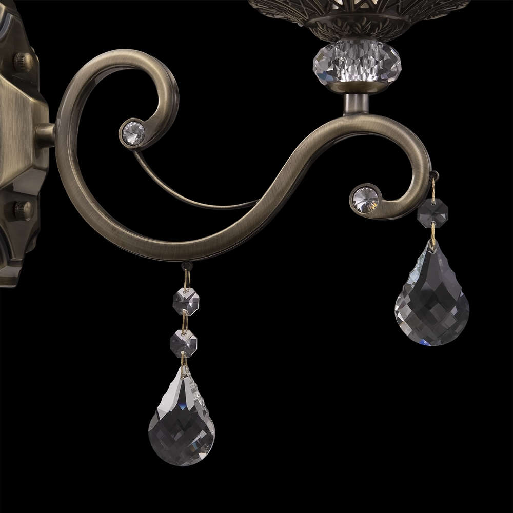 Единичен аплик за стена Maytoni Grace RC247-WL-01-R 1×E14 бронз с кристали - Image 3