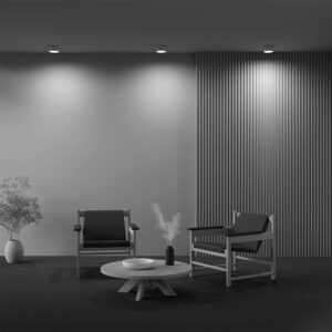 Три LED плафона за таван Maytoni Zon в цвят мат злато осветяващи модерен интериор