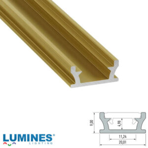 Алуминиев LED профил Lumines Lighting TERRA 10-1716-10 Gold RAL 1923, 1 м за вграждане в под