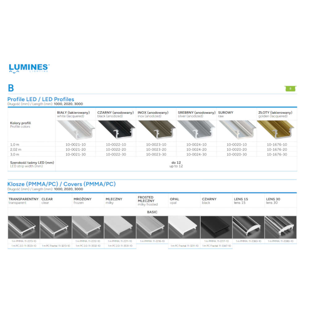 Алуминиев профил за LED лента за вграждане, цвят злато Lumines Lighting 10-1676-20 Type B - Image 4