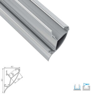 Алуминиев профил за LED лента за стена с измазване, 3 метра Lumines Lighting 10-0424-30 Type Conva