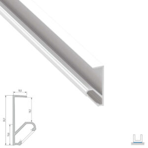 Ъглов алуминиев профил за мебелно осветление 3 метра, бял, насочване на 45° Lumines Lighting 10-0691-30 Type Q18