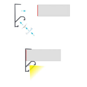 Ъглов алуминиев профил за мебелно осветление 3 метра, бял, насочване на 45° Lumines Lighting 10-0691-30 Type Q18