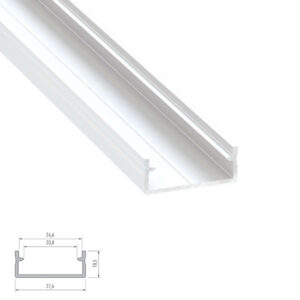 Алуминиев профил за LED ленти 3 метра бял Lumines Lighting 10-0000-66 Type DUAL