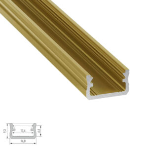 Алуминиев профил за LED лента в цвят злато Lumines Lighting 10-1666-20 Type A