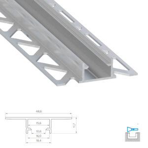 Алуминиев профил за LED ленти Lumines Lighting Nipo 10-1580-30, за плочки
