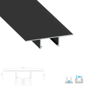 Алуминиев профил за LED лента 3 метра Lumines Lighting 10-0885-30 Type Plato black lacquered