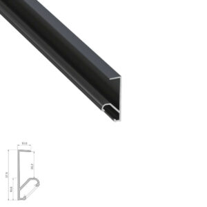 Ъглов алуминиев профил за мебелно осветление 3 метра, черен, насочване на 45° Lumines Lighting 10-0001-20 Type Q20