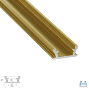 Алуминиев профил за LED лента за вграждане в под, цвят злато Lumines Lighting 10-1716-30 Type Terra