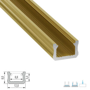 Мини алуминиев профил за LED ленти Lumines Lighting 10-1726-30 Golg Type X