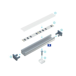 Мини алуминиев профил за LED ленти Lumines Lighting 10-1726-30 Golg Type X