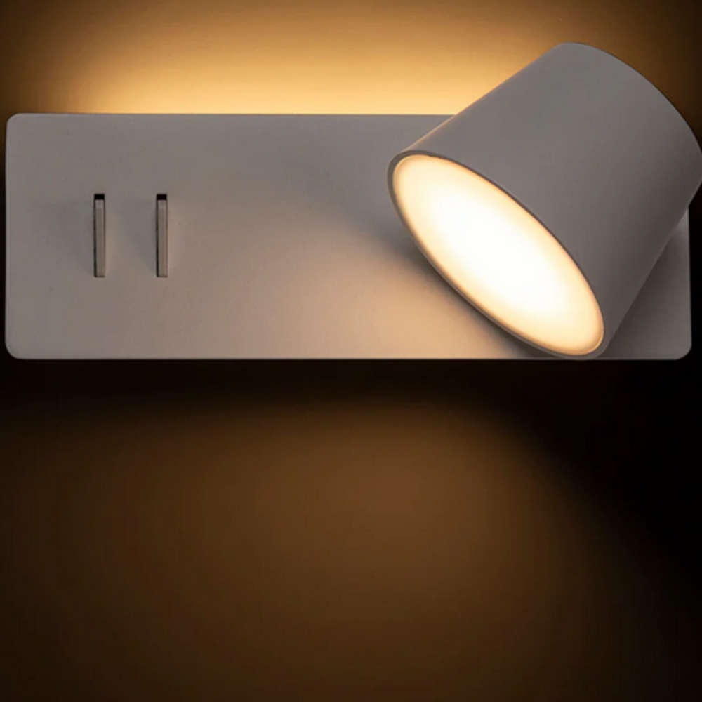 Лампа за стена LED аплик 4+6W 3000К 735lm с двоен ключ Rendl Light Studio AMADEUS White R14521 - Image 4