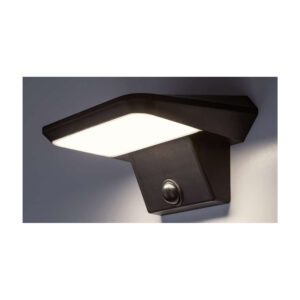 Соларна лампа LED аплик с PIR сезор за движение Rabalux Qesa 77005 IP44 10W 460lm 4000K батерия 3,7V 1200mAh със сензор за светлина