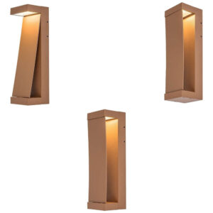 Външна лампа LED фасаден аплик Rabalux Bradu 77068 12W 845lm 3000K IP65 цвят кафяв и регулиране на светлинния лъч