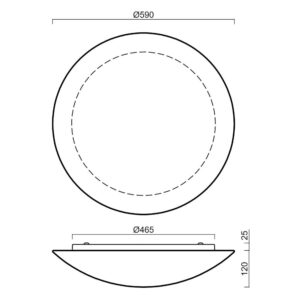 Стъклен LED плафон 54W 5820lm 4000K IP43 AURA 9 Osmont AUR59745