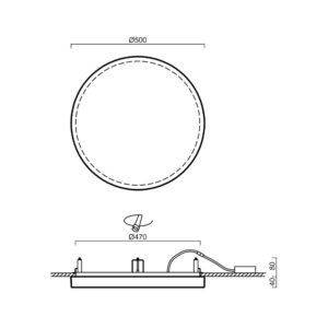 Стъклен LED плафон за вграждане IP44 48W 5030lm 3000K Osmont CARINA V2 CAR67172