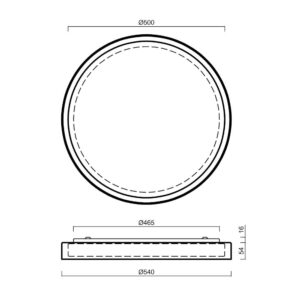 Стъклен плафон IP44 Triplex Opal 49W 4650lm 4000К ф540mm CITADELA 2 Osmont CIT50512