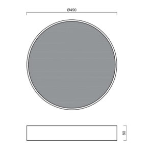 Черен плафон с черен дифузер LED 48W 890lm 4000K ф490mm KRUGER 3 FC Osmont KRU60646