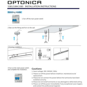 LED линейно осветително тяло за офис висящо бяло 50W 4000K Up/Down 1000/4000lm алуминий 1185x28x68 mm OPT-5385