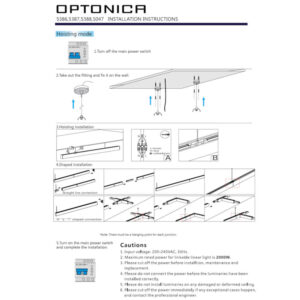 LED линейно осветително тяло за офис висящо бяло 50W 4000K 4500lm UGR<19 алуминий 1185x40x68 mm OPT-5388