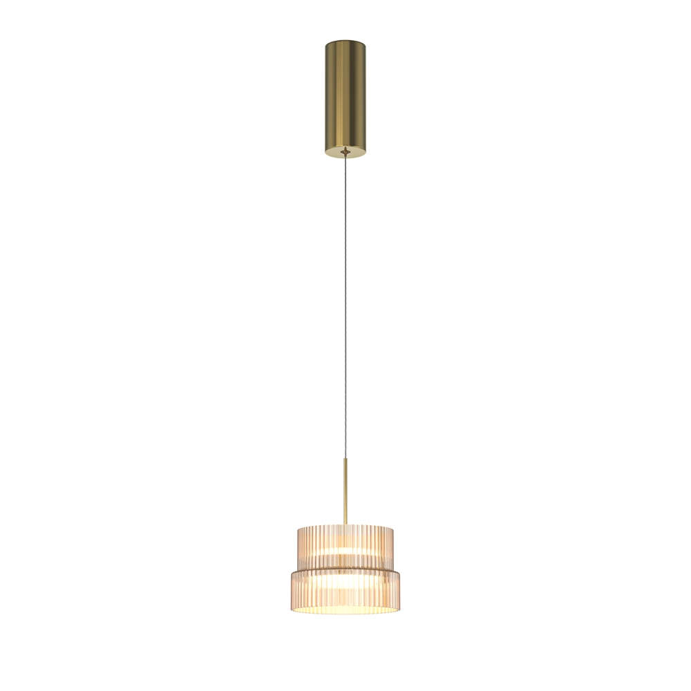 Висяща LED лампа Maytoni Scala MOD496PL-L12BZK бронз с релефно стъкло Ø148 mm