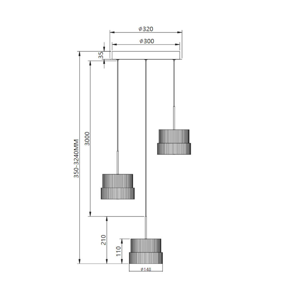 Троен LED пендел Maytoni Scala бронз 33W 3000K Ø32 cm димируем - Image 4