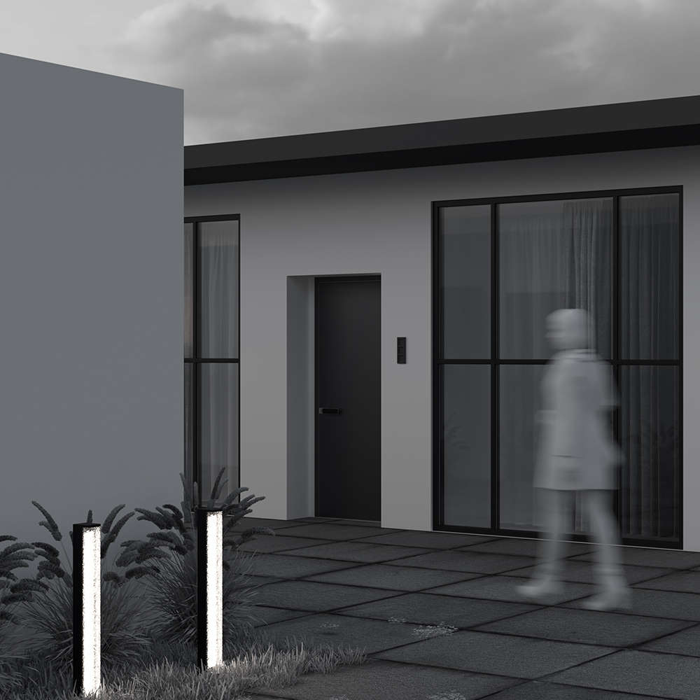 Градински лампи Maytoni Floeva 80 см монтирани до пътека на равно разстояние за равномерно осветление