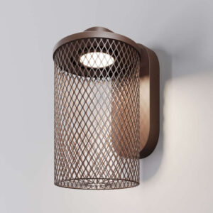 Външна стенна лампа Maytoni Latticea с плетен метален абажур, LED 6W 3000K и IP54 защита за фасада, тераса или веранда