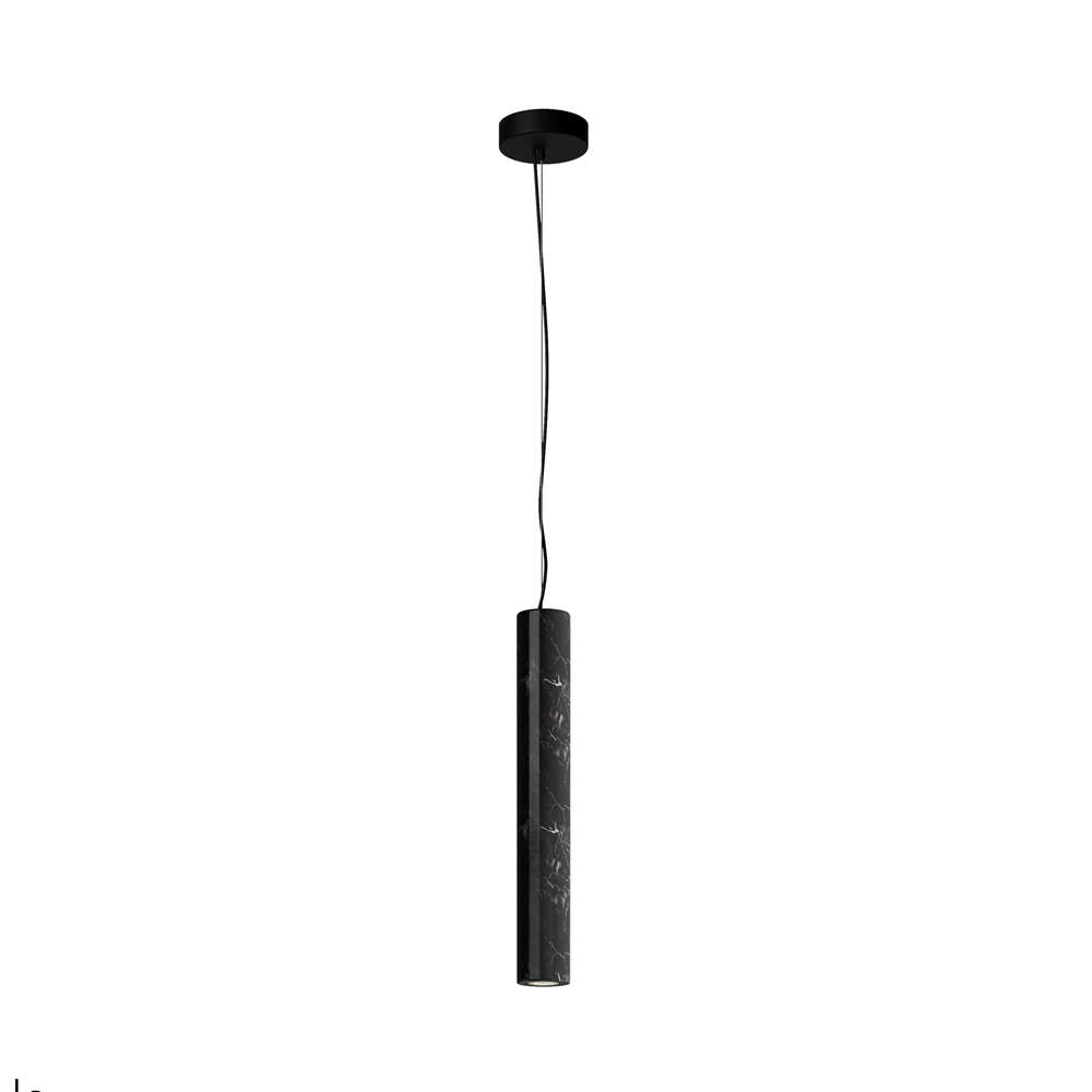 Висяща лампа Maytoni Basic Texture MOD461PL-L5BK - LED пендел цилиндър черен 40 см с регулируема височина за хол, спалня и кухня