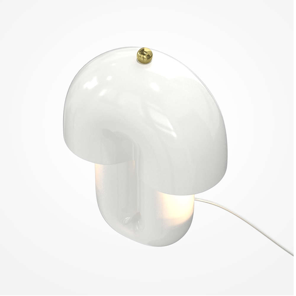 LED настолна лампа Maytoni Hope 14W 3000K с бяло гланцово покритие и месингово топче за сензорно управление