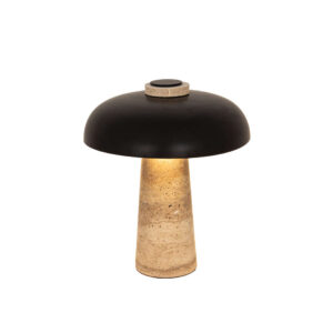 Настолна лампа Viokef LORA 4337400 фасунга G9 корпус от травентин с метален абажур