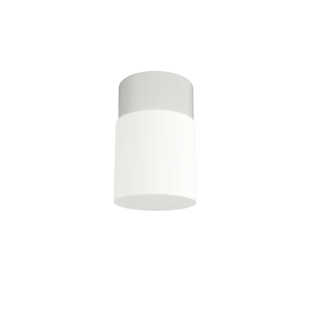 Стъклен плафон IP44 Triplex Opal с бяла метална основа фасунга Е27 ALKOR D3 Osmont ALK52169