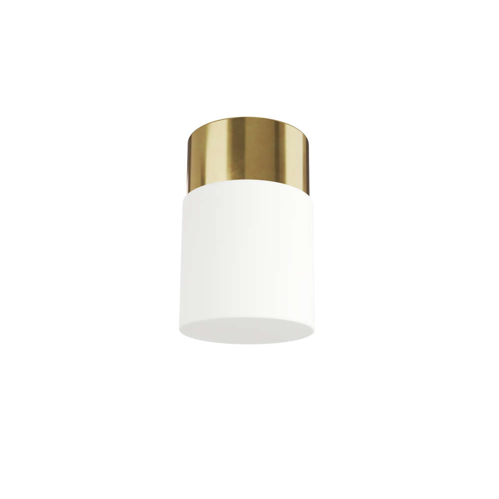 Стъклен плафон IP44 Triplex Opal метална основа полиран месинг RAL9005 фасунга Е27 ALKOR D3 Osmont ALK52171