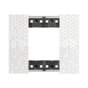 Декоративна рамка BTicino Living Now KA4802MW PIXEL | Пиксел, технополимер с геометричен мотив, 2 модула