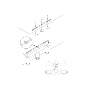 Спот осветително тяло LVT Lucerno 9556 метал бял корпус 3 фасунги GU10