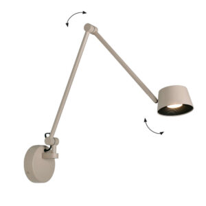 LED аплик за стена Viokef Savina 4329601 9W 451lm 3000K бежов с два подвижни рамена и насочващ се абажур