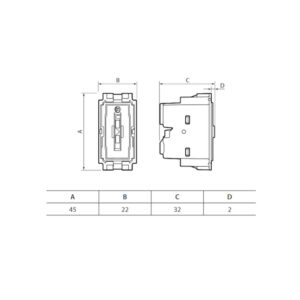 Бутон Bticino Living Now K4005, 10А, 1 модул, пуш бутон с винтови клеми