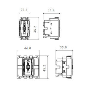 Бутон Bticino Living Now K4005M2A, 10А, 2 модула, пуш бутон с автоматични клеми