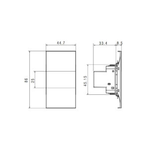 Бутон с подсветка Bticino Living Now K4040V12 12VAC 3А 2 модула 1P (NO) държач за етикет