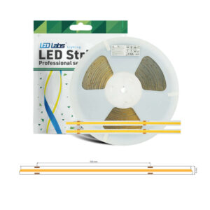 Илюстрация на COB (Clip on Board) LED лента 24V DC 8W/m 720lm/m 3000К топло бяла светлина