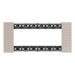 Рамка за ключове и контакти BTicino Living Now 6 модула OPTIC | Илюзия, италиански стандарт, декоративен финиш с оптичен ефект.