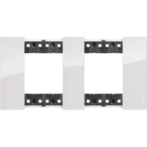 Декоративна рамка BTicino Living Now KA4802M2DW ICE лед 2x2 модула за 2 позиции Ø71 мм