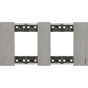 Декоративна рамка BTicino Living Now KA4802M2ZG STEEL стомана 2x2 модула за 2 позиции Ø71 мм